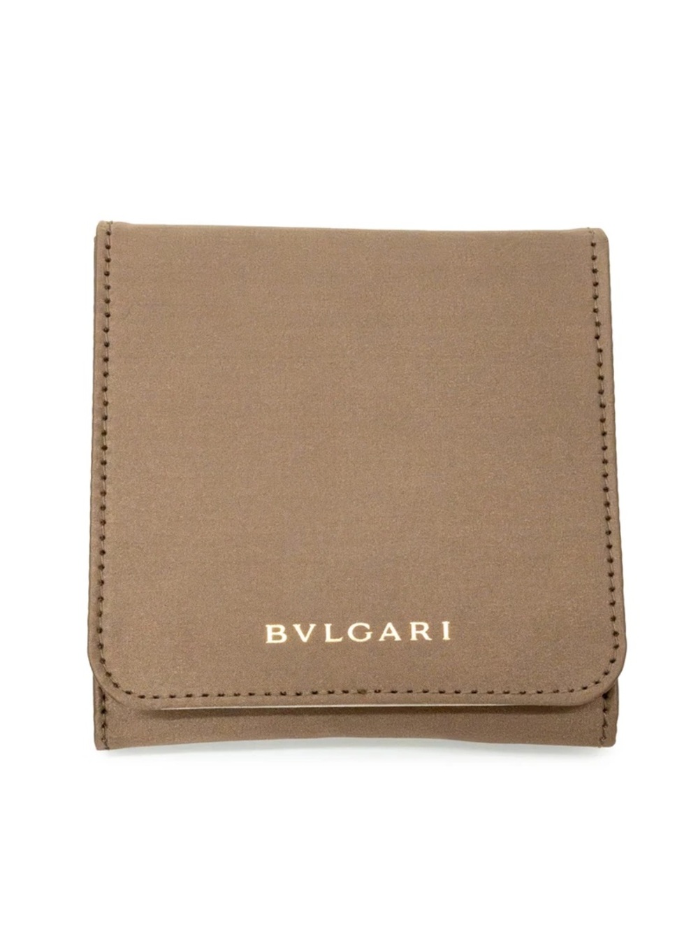 BVLGARI Champagne Gold Silk & Satin Jewelry Pouch/ Travel Case